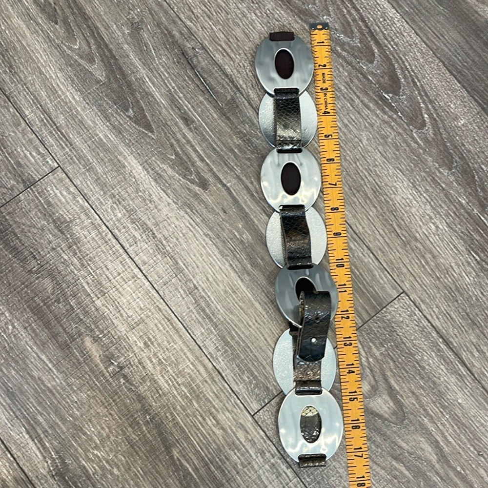 Metal/snakeskin belt